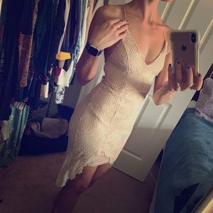 NWOT ivory lace high-low dress